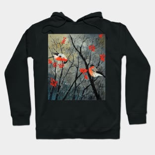 Two birds in winter Hoodie